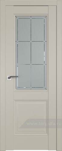 Дверь со стеклом ProfilDoors 90U Гравировка 1 (Шеллгрей)