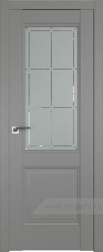 Дверь со стеклом ProfilDoors 90U Гравировка 1 (Грей)
