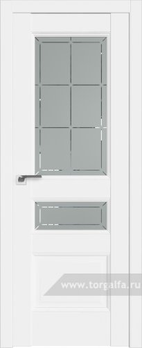 Дверь со стеклом ProfilDoors 94U Гравировка 1 (Аляска)