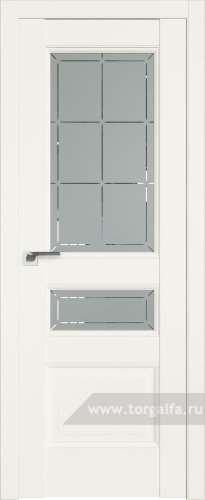 Дверь со стеклом ProfilDoors 94U Гравировка 1 (ДаркВайт)