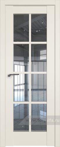 Дверь со стеклом ProfilDoors 101U Прозрачное (Магнолия Сатинат)