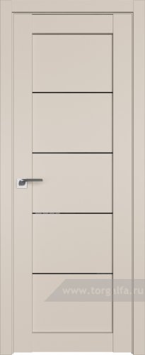 Дверь со стеклом ProfilDoors 2.11U Черный триплекс (Санд)
