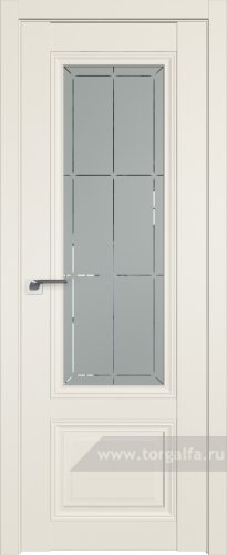 Дверь со стеклом ProfilDoors 2.103U Гравировка 1 (Магнолия Сатинат)