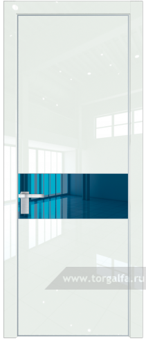 Дверь со стеклом ProfilDoors 17LA Зеркало Blue с профилем Серебро ( ДаркВайт люкс)