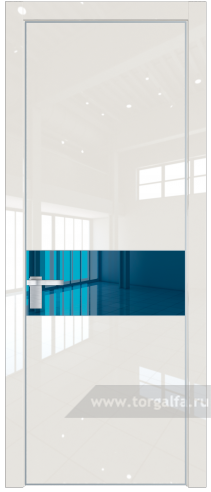 Дверь со стеклом ProfilDoors 17LA Зеркало Blue с профилем Серебро (Магнолия люкс)