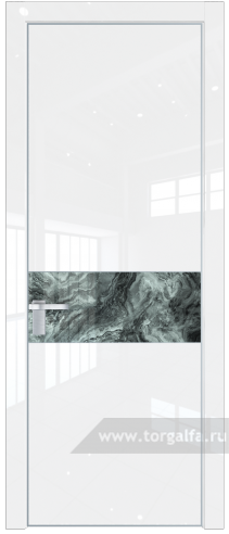 Дверь со стеклом ProfilDoors 17LA Атриум серебро с профилем Серебро (Белый люкс)