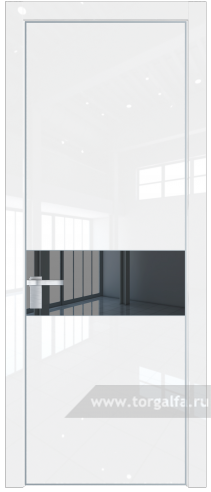 Дверь со стеклом ProfilDoors 17LA Зеркало Grey с профилем Серебро (Белый люкс)