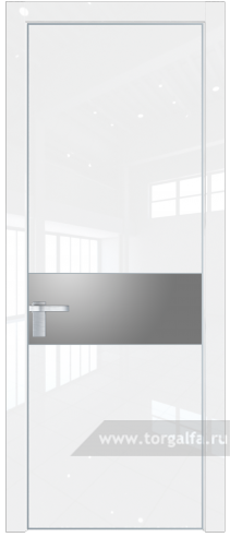 Дверь со стеклом ProfilDoors 17LA Lacobel Серебряный лак с профилем Серебро (Белый люкс)