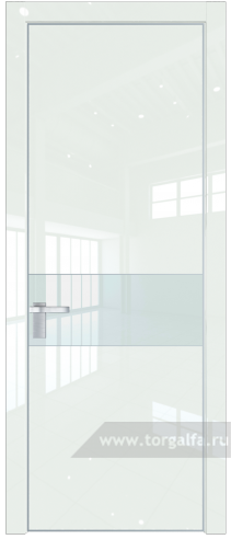 Дверь со стеклом ProfilDoors 17LA Lacobel Белый лак с профилем Серебро ( ДаркВайт люкс)