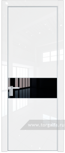 Дверь со стеклом ProfilDoors 17LA Lacobel Черный лак с профилем Серебро (Белый люкс)