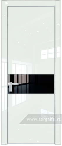 Дверь со стеклом ProfilDoors 17LA Lacobel Черный лак с профилем Серебро ( ДаркВайт люкс)
