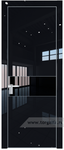 Дверь со стеклом ProfilDoors 17LA Lacobel Черный лак с профилем Серебро (Черный люкс)
