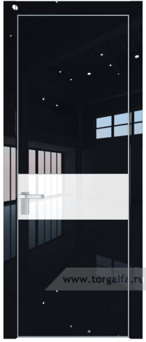 Дверь со стеклом ProfilDoors 17LA Лак классик с профилем Серебро (Черный люкс)