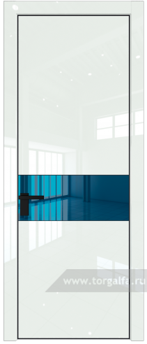 Дверь со стеклом ProfilDoors 17LA Зеркало Blue с профилем Черный матовый RAL9005 ( ДаркВайт люкс)