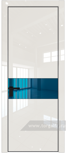 Дверь со стеклом ProfilDoors 17LA Зеркало Blue с профилем Черный матовый RAL9005 (Магнолия люкс)