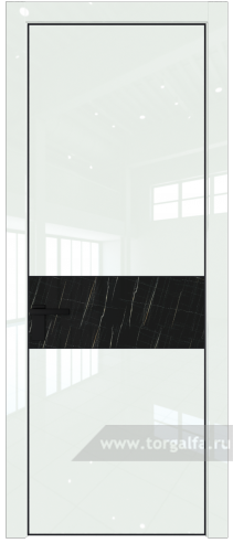 Дверь со стеклом ProfilDoors 17LA Неро мрамор с профилем Черный матовый RAL9005 ( ДаркВайт люкс)