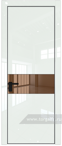 Дверь со стеклом ProfilDoors 17LA Зеркало Bronza с профилем Черный матовый RAL9005 ( ДаркВайт люкс)
