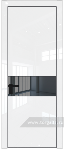 Дверь со стеклом ProfilDoors 17LA Зеркало Grey с профилем Черный матовый RAL9005 (Белый люкс)
