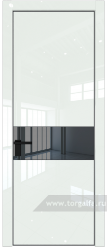 Дверь со стеклом ProfilDoors 17LA Зеркало Grey с профилем Черный матовый RAL9005 ( ДаркВайт люкс)