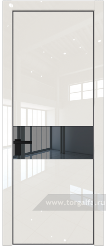 Дверь со стеклом ProfilDoors 17LA Зеркало Grey с профилем Черный матовый RAL9005 (Магнолия люкс)