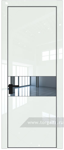 Дверь со стеклом ProfilDoors 17LA Зеркало с профилем Черный матовый RAL9005 ( ДаркВайт люкс)