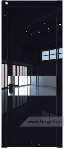 Дверь со стеклом ProfilDoors 17LA Зеркало с профилем Черный матовый RAL9005 (Черный люкс)