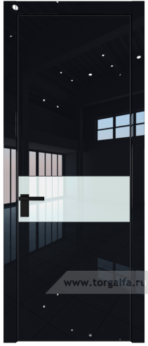 Дверь со стеклом ProfilDoors 17LA Lacobel Белый лак с профилем Черный матовый RAL9005 (Черный люкс)