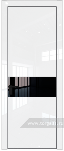 Дверь со стеклом ProfilDoors 17LA Lacobel Черный лак с профилем Черный матовый RAL9005 (Белый люкс)
