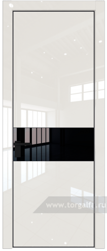 Дверь со стеклом ProfilDoors 17LA Lacobel Черный лак с профилем Черный матовый RAL9005 (Магнолия люкс)