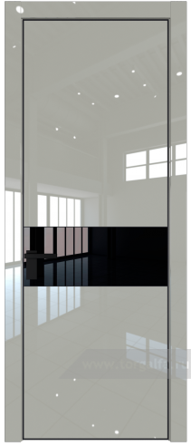 Дверь со стеклом ProfilDoors 17LA Lacobel Черный лак с профилем Черный матовый RAL9005 (Галька люкс)