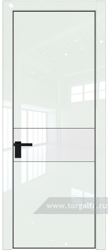 Дверь со стеклом ProfilDoors 17LA Лак классик с профилем Черный матовый RAL9005 ( ДаркВайт люкс)