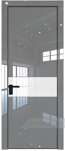 Дверь со стеклом ProfilDoors 17LA Лак классик с профилем Черный матовый RAL9005 (Грей люкс)