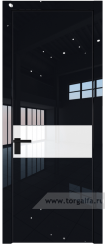 Дверь со стеклом ProfilDoors 17LA Лак классик с профилем Черный матовый RAL9005 (Черный люкс)