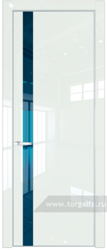 Дверь со стеклом ProfilDoors 18LA Зеркало Blue с профилем Серебро ( ДаркВайт люкс)