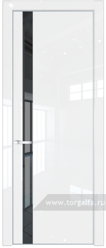 Дверь со стеклом ProfilDoors 18LA Зеркало Grey с профилем Серебро (Белый люкс)