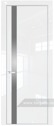 Дверь со стеклом ProfilDoors 18LA Lacobel Серебряный лак с профилем Серебро (Белый люкс)