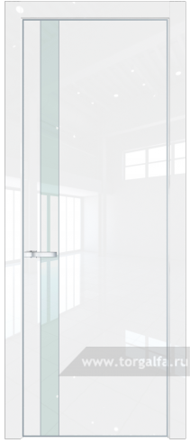 Дверь со стеклом ProfilDoors 18LA Lacobel Белый лак с профилем Серебро (Белый люкс)
