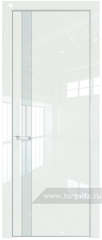 Дверь со стеклом ProfilDoors 18LA Lacobel Белый лак с профилем Серебро ( ДаркВайт люкс)