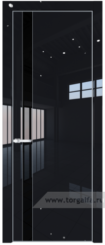 Дверь со стеклом ProfilDoors 18LA Lacobel Черный лак с профилем Серебро (Черный люкс)