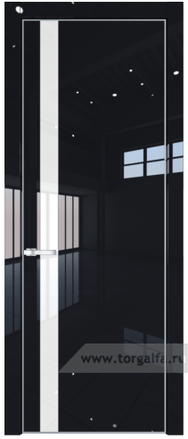 Дверь со стеклом ProfilDoors 18LA Лак классик с профилем Серебро (Черный люкс)