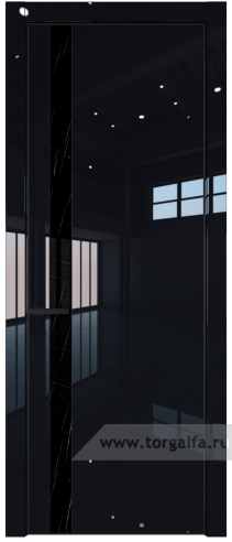Дверь со стеклом ProfilDoors 18LA Неро мрамор с профилем Черный матовый RAL9005 (Черный люкс)