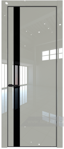 Дверь со стеклом ProfilDoors 18LA Lacobel Черный лак с профилем Черный матовый RAL9005 (Галька люкс)