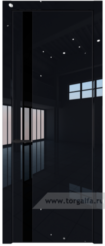 Дверь со стеклом ProfilDoors 18LA Lacobel Черный лак с профилем Черный матовый RAL9005 (Черный люкс)