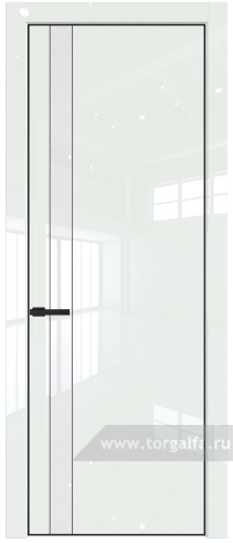 Дверь со стеклом ProfilDoors 18LA Лак классик с профилем Черный матовый RAL9005 ( ДаркВайт люкс)