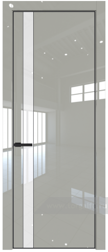 Дверь со стеклом ProfilDoors 18LA Лак классик с профилем Черный матовый RAL9005 (Галька люкс)