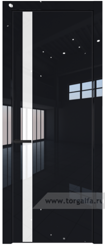 Дверь со стеклом ProfilDoors 18LA Лак классик с профилем Черный матовый RAL9005 (Черный люкс)