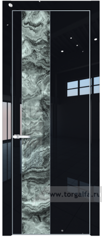 Дверь со стеклом ProfilDoors 19LA Атриум серебро с профилем Серебро (Черный люкс)