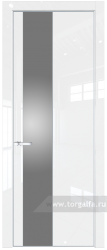 Дверь со стеклом ProfilDoors 19LA Lacobel Серебряный лак с профилем Серебро (Белый люкс)