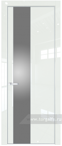 Дверь со стеклом ProfilDoors 19LA Lacobel Серебряный лак с профилем Серебро ( ДаркВайт люкс)