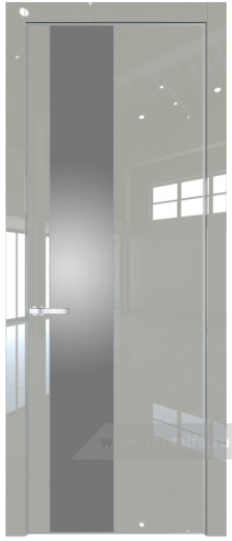 Дверь со стеклом ProfilDoors 19LA Lacobel Серебряный лак с профилем Серебро (Галька люкс)